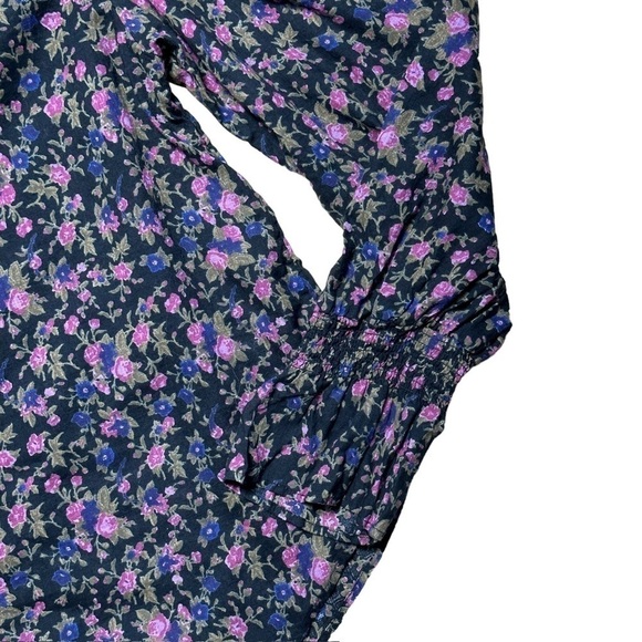Free People Long Sleeve Button Up Floral Cotten Blouse | U.S. Woman’s XSmall - Picture 7 of 8